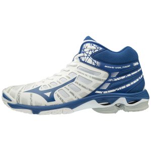 Mizuno Wave Voltage Mid Bayan Voleybol Ayakkabısı Beyaz/Mavi (Tr.QPS)